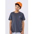 Camiseta infantil masculina em malha dry com recortes Cinza Escuro Tamanho 4