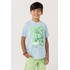 Camiseta Infantil Masculina Estampa BIKE Azul Claro Tamanho 4