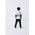 Camiseta infantil masculina estilo moletom com silk nas costas Branco