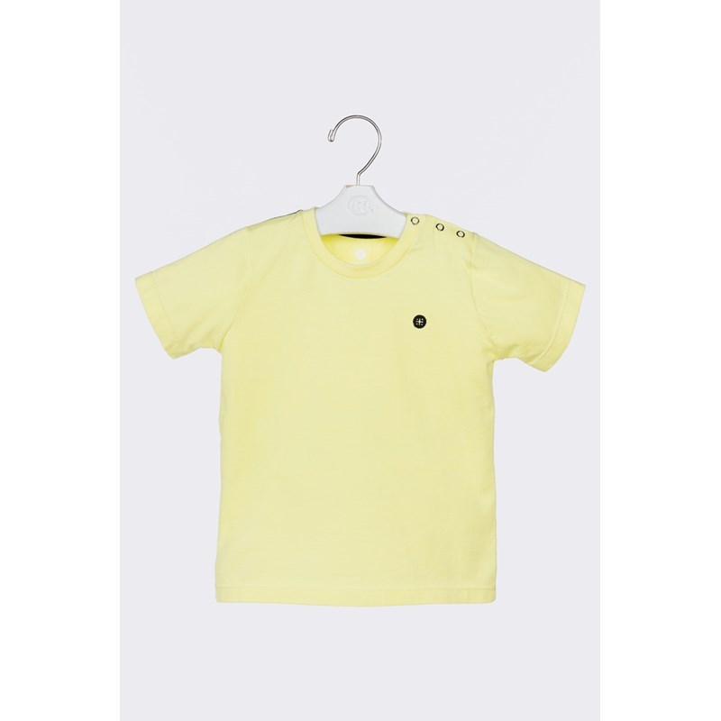 Camiseta infantil masculina malha 100% algodão Amarelo Claro