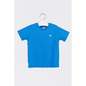 Camiseta infantil masculina malha 100% algodão Azul Médio