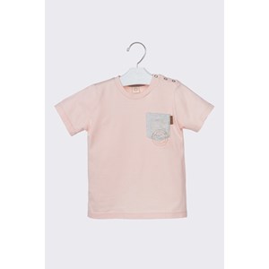 Camiseta infantil masculina malha 100% algodão com bolso color Nude