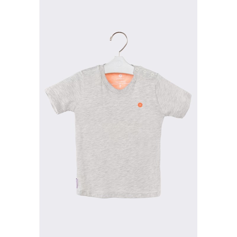 Camiseta infantil masculina malha 100% algodão com bordado Mescla Claro