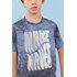 Camiseta infantil masculina malha 100% algodão com silk espinhadinho Azul Jeans