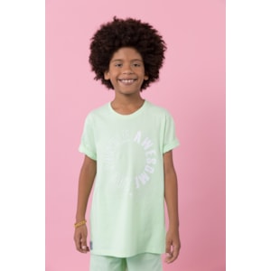 Camiseta infantil masculina malha 100% algodão com bordado Rosa