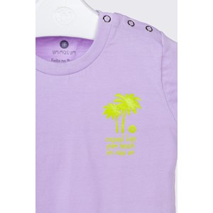 Camiseta infantil masculina malha 100% algodão com silk Roxo