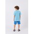 Camiseta infantil masculina malha 100% algodão silk eco Azul Claro
