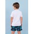 Camiseta infantil masculina malha 100% algodão silk frente Branco