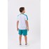 Camiseta infantil masculina malha dry fit rajado Areia