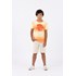 Camiseta infantil masculina malha flame degrade e silk efeito gel Laranja