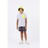 Camiseta infantil masculina malha listrada com silk Cinza Médio