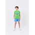Camiseta menino malha 100% algodão aplique corte a laser e silk Verde Médio Tamanho 4