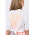 Camiseta teen Feminina em malha silk puff frente e costa Off white