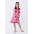 Casaco infantil feminino em tricô jacquard floral Pink Tamanho 4