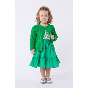 Casaco infantil feminino em tricô Verde Médio
