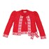 Casaco tricot mangas bufantes com detalhes em cadarço Vermelho