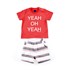 Conjuntinho Infantil / Baby Masculino Camiseta + Bermuda Em Malha Stone E Ribana - 1+1 Vermelho