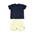 Conjuntinho Infantil / Baby Masculino Camiseta + Bermuda Em Malha Strong E Moletom -1+1 Amarelo Claro