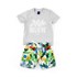 Conjuntinho Infantil / Baby Masculino Camiseta + Bermuda Em Malha Strong E Nylon Peletizado - 1+1 Mostarda