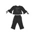 Conjunto abrigo infantil feminino blusa manga 3/4 "COLEGE" + calça com recorte lateral Preto Tamanho 8