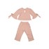 Conjunto abrigo infantil feminino blusa manga 3/4 "COLEGE" + calça com recorte lateral Rosa Claro