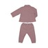 Conjunto baby feminino moletom jaqueta com botoes + calça com recortes ROSE