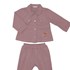 Conjunto baby feminino moletom jaqueta com botoes + calça com recortes ROSE