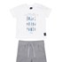 Conjunto Baby Menino T-Shirt Estampada + Bermuda Elástico Mescla Claro