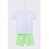 Conjunto Camiseta infantil masculina silk e bermuda moletinho Verde Flúor