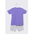Conjunto Camiseta infantil masculina silkada e bermuda moletom Mescla Claro