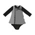 Conjunto Feminino Infantil / Baby  Blusa Em Cotton Alquimia + Vestido Em Jacquard Xadrez Com Detalhe