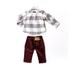 Conjunto Infantil / Baby Masculino Camisa + Calça Em Tricoline E Sarja - 1+1 Vinho