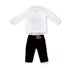 Conjunto Infantil / Baby Masculino Camiseta + Calça Em Malha E Tricoline Listrada - 1+1 Marinho
