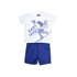 Conjunto Infantil  / Baby Masculino Camiseta Manga Curta + Bermuda Em Malha  E Sarja Com Lycra - 1+1 Marinho