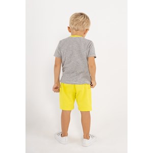 Conjunto Infantil Baby Masculino T-Shirt Listrada CALIFORNIA + Bermuda Moletom LIMA