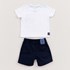 Conjunto Infantil Baby Masculino T-Shirt 'Tartaruga' + Bermuda Sarja Marinho