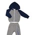 Conjunto infantil/ baby menino jaqueta duas cores capuz  + calca com silk MESCLA CLARO