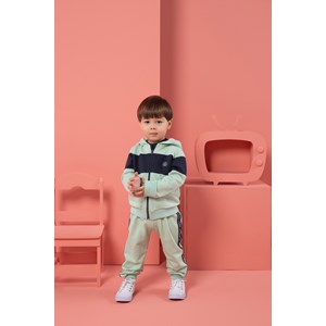 Conjunto infantil/ baby menino moletom blusa com faixa + calça cadarço lateral VERDE