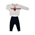 Conjunto infantil blusa de ursinho + calça com detalhe de ilhos Marinho Tamanho 4