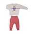 Conjunto infantil blusa de ursinho + calça com detalhe de ilhos ROSE Tamanho 10