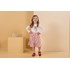 Conjunto infantil feminino blusa manga longa cachorrinhos +saia short estampada Rosa Claro