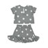 Conjunto infantil feminino blusa + saia com babados em tecido poá CINZA CLARO