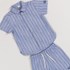Conjunto Infantil Masculino Camisa + Bermuda Listradas AZUL JEANS