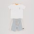 Conjunto Infantil Masculino T-Shirt + Bermuda Em Moletom Sem Felpa OFF WHITE