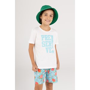 Conjunto Infantil Masculino T-Shirt + Bermuda Estampada TURQUESA