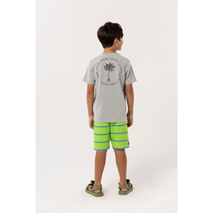 Conjunto Infantil Masculino T-Shirt "Coqueiro"+ Bermuda Listrada LIMA