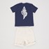 Conjunto Infantil Masculino T-Shirt Estampa Concha + Bermuda CRU