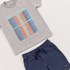 Conjunto Infantil Masculino T-Shirt Estampa NOODLES + Bermuda Marinho