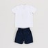 Conjunto Infantil Masculino T-Shirt Estampa Tênis + Bermuda Sarja Marinho