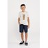 Conjunto Infantil Masculino T-Shirt Placas + Bermuda Jeans Stone AZUL JEANS